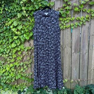 Vintage sleeveless maxi shirt dress with Parisian illustrations